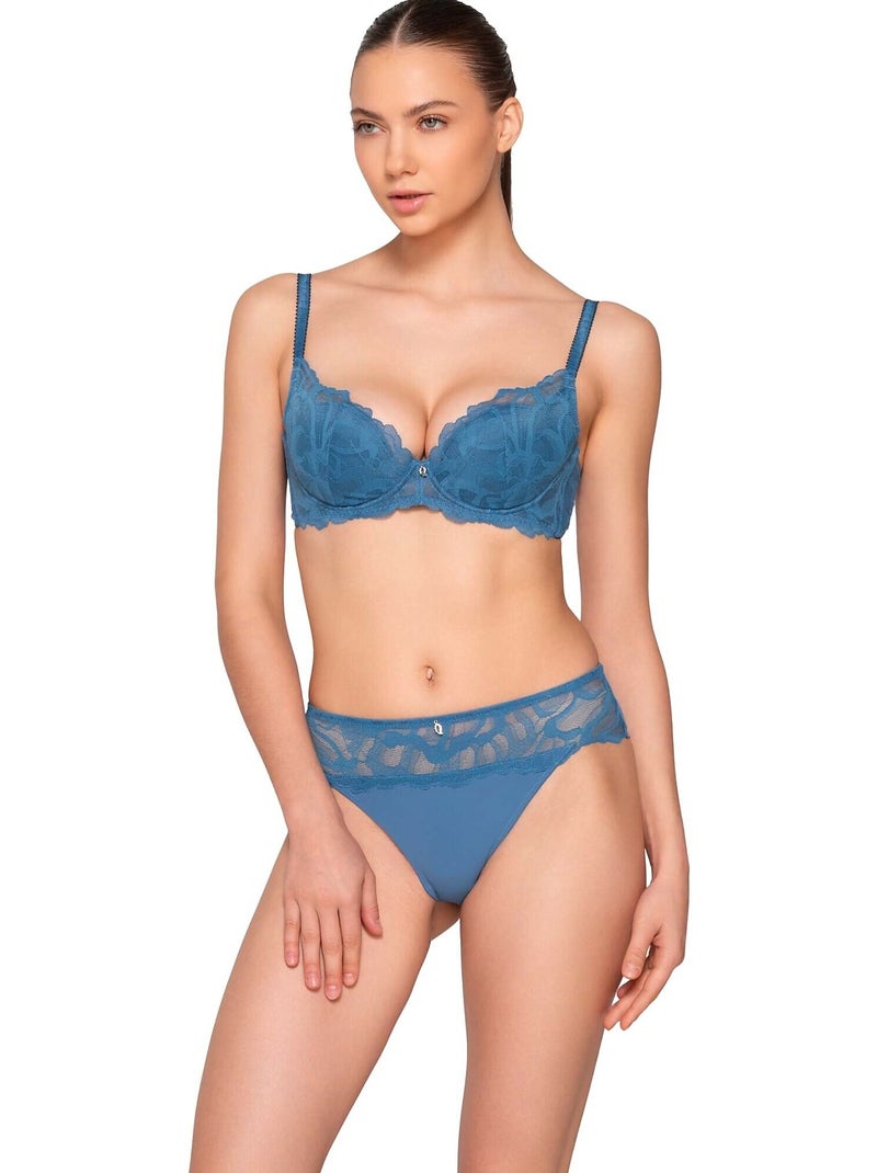 Soutien-gorge balconnet trois-quarts MELODY Bleu - Kiabi