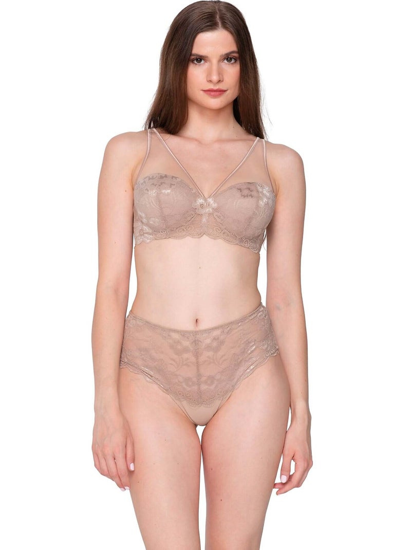 Soutien-gorge balconnet trois-quarts PANDORA Beige - Kiabi