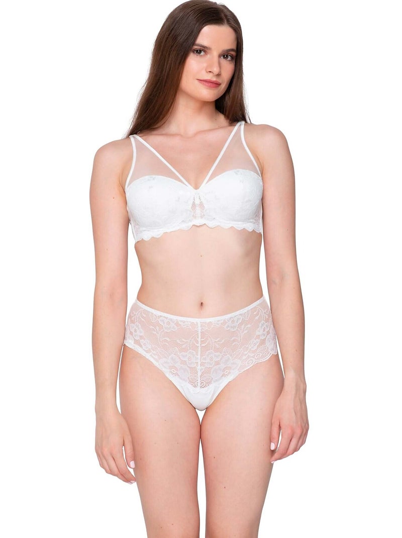 Soutien-gorge balconnet trois-quarts PANDORA Ecru - Kiabi