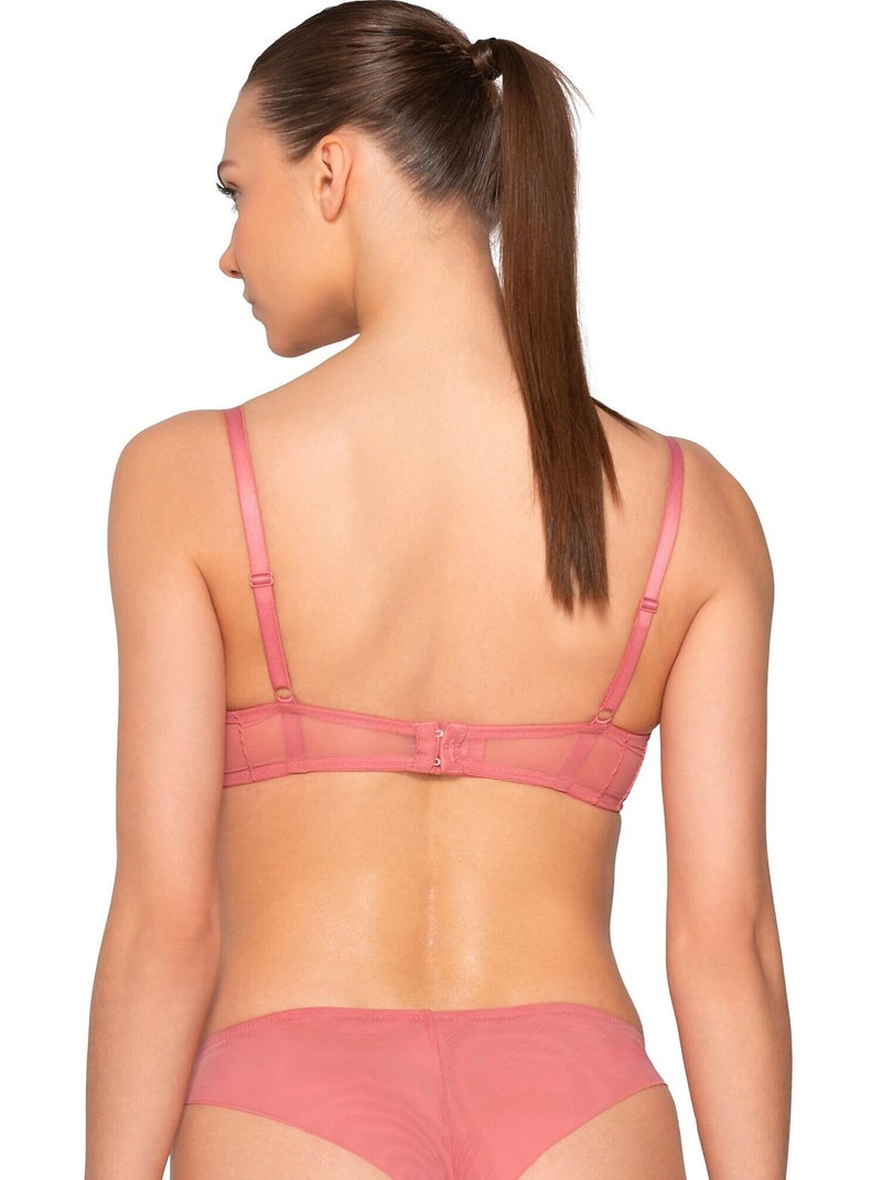 Soutien-gorge balconnet trois-quarts PEARL Rose - Kiabi