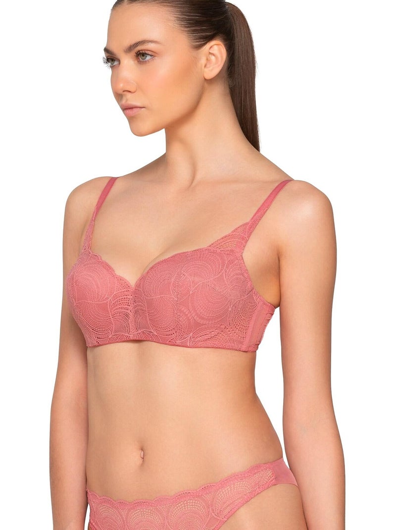 Soutien-gorge balconnet trois-quarts PEARL Rose - Kiabi