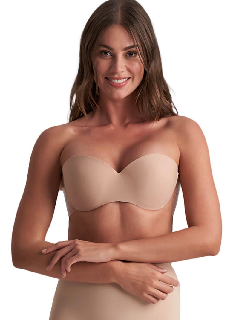 Soutien-gorge bandeau adhésif préformé armaturé Glam Beige - Kiabi