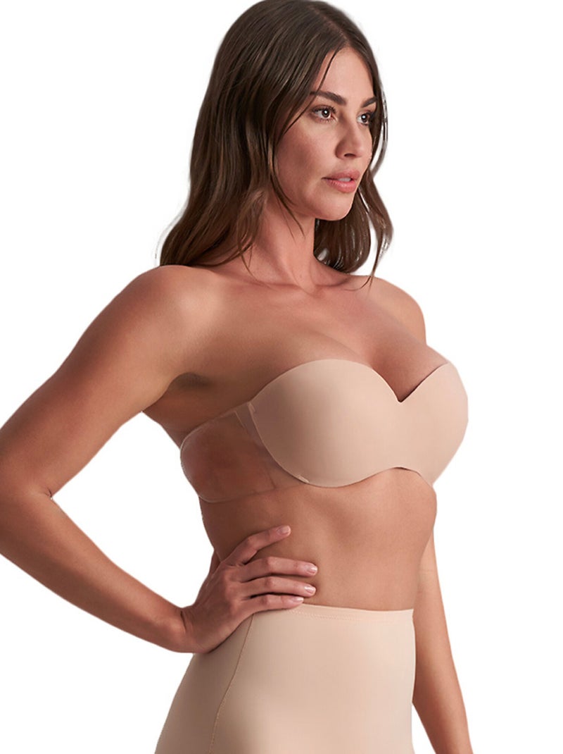 Soutien-gorge bandeau adhésif préformé armaturé Glam Beige - Kiabi