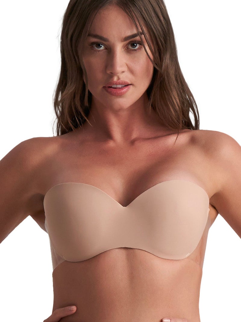 Soutien-gorge bandeau adhésif préformé armaturé Glam Beige - Kiabi