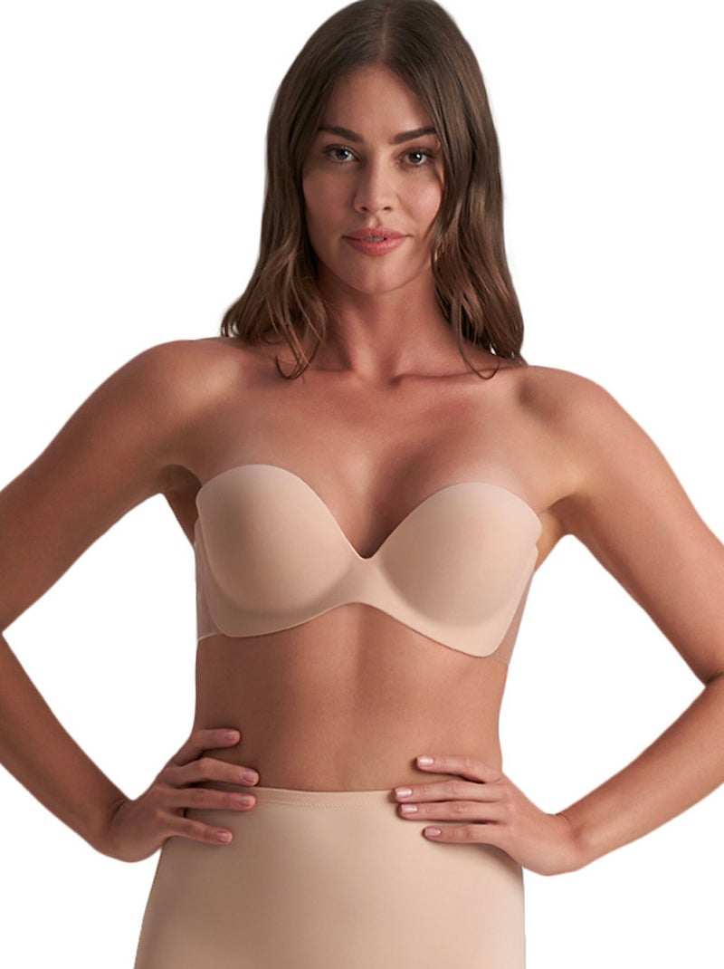 Soutien-gorge bandeau adhésif sans coutures Diva Beige - Kiabi