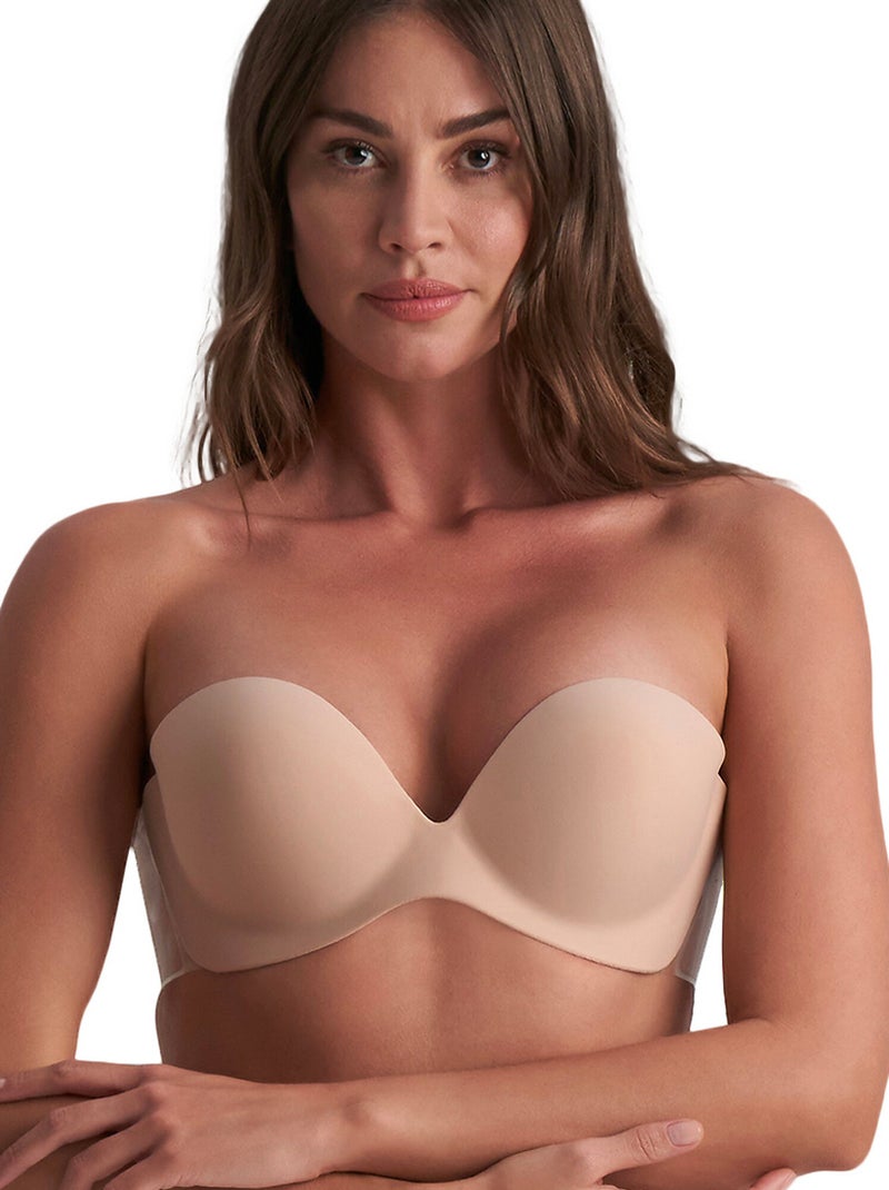 Soutien-gorge bandeau adhésif sans coutures Diva Beige - Kiabi