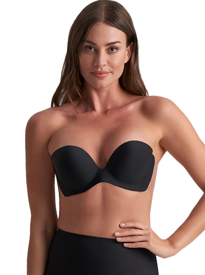 Soutien-gorge bandeau adhésif sans coutures Diva Noir - Kiabi
