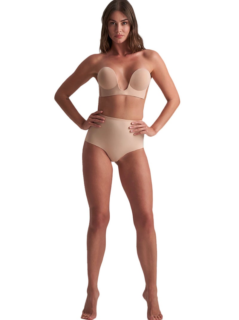 Soutien-gorge bandeau adhésif sans coutures U-Style Beige - Kiabi
