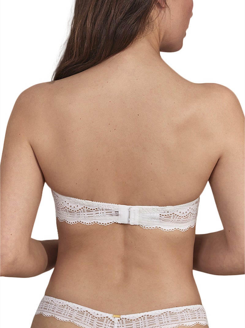 Soutien-gorge bandeau armaturé préformé Alicia Mariage Ecru - Kiabi