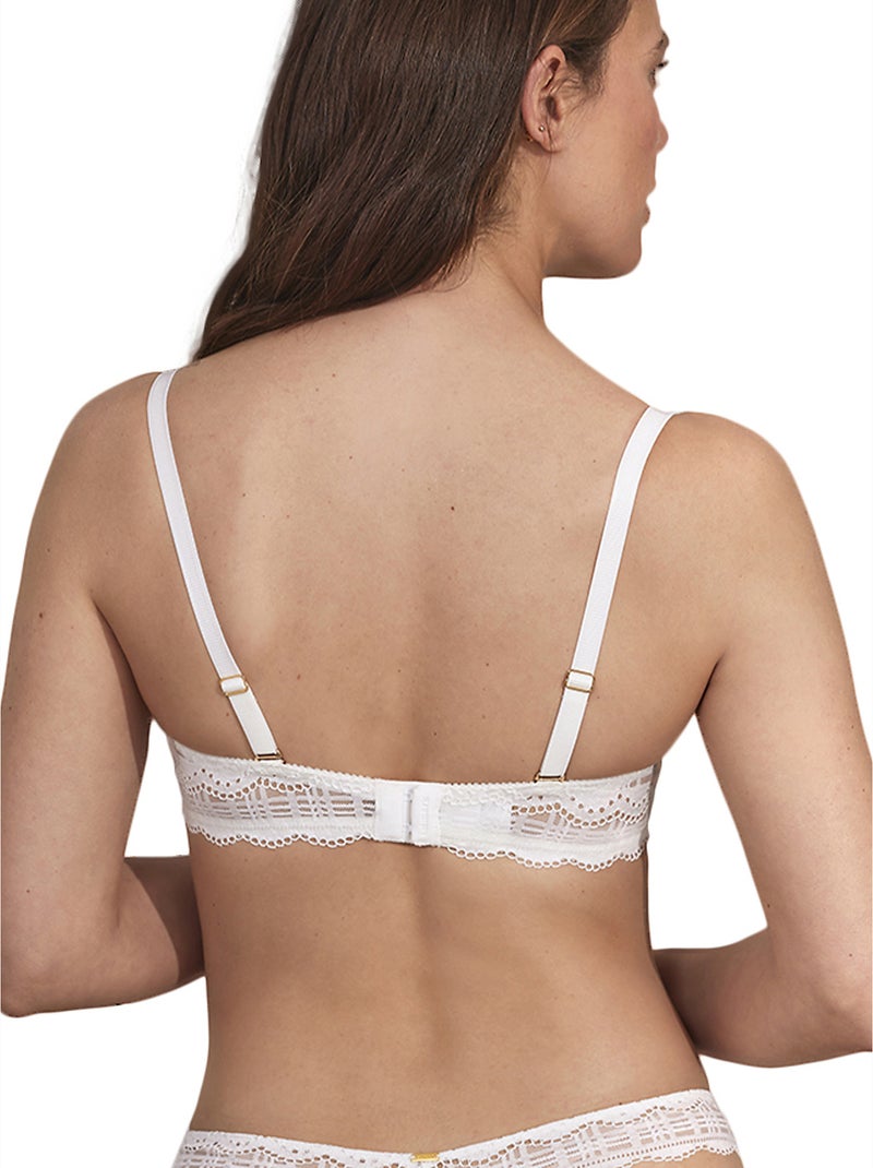 Soutien-gorge bandeau armaturé préformé Alicia Mariage Ecru - Kiabi