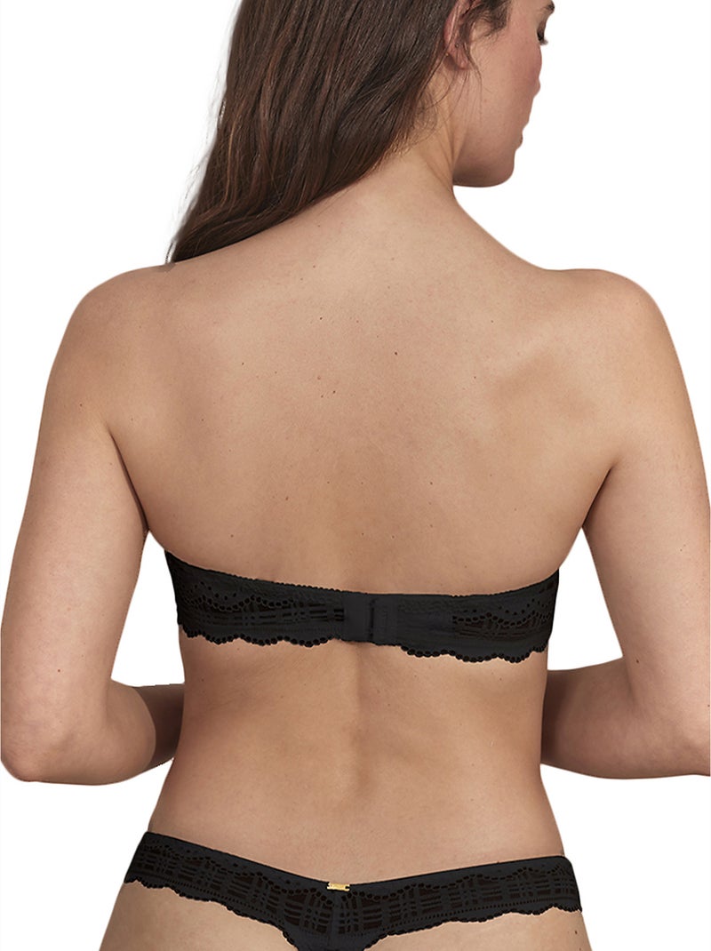 Soutien-gorge bandeau armaturé préformé Alicia Noir - Kiabi