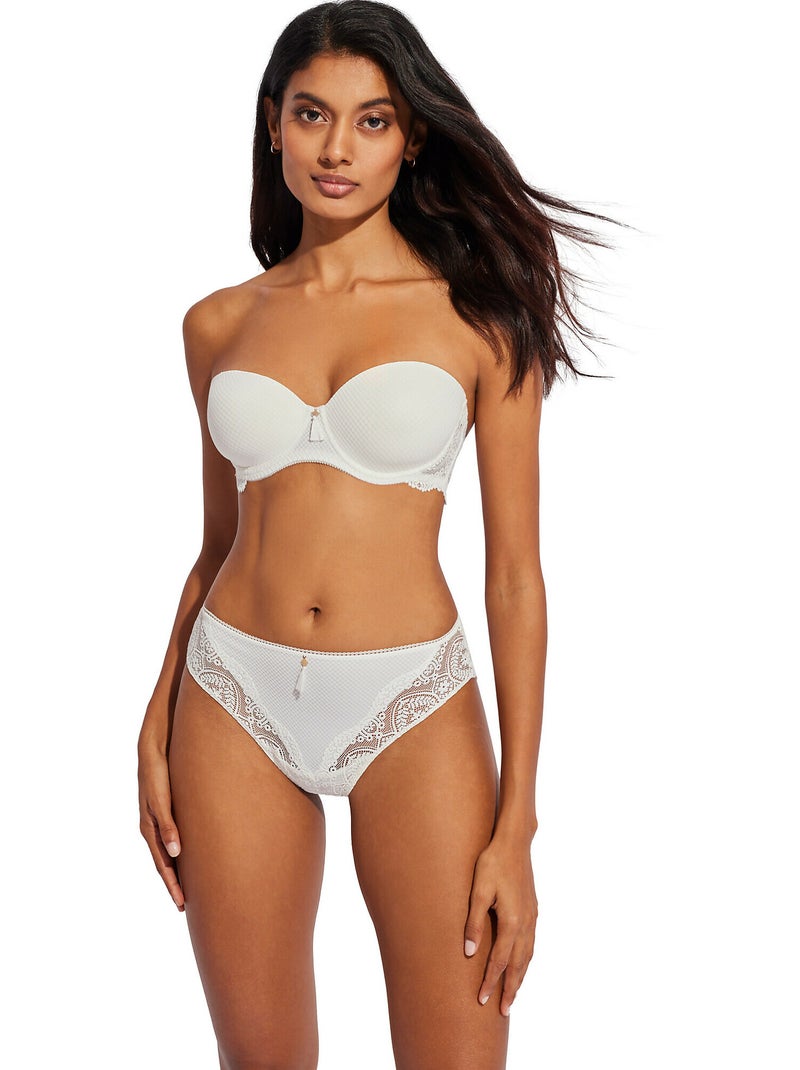Soutien-gorge bandeau armaturé préformé Matilda mariage Ecru - Kiabi