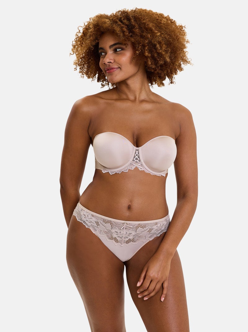 Soutien-gorge bandeau arum prima sans complexe lingerie Taupe - Kiabi