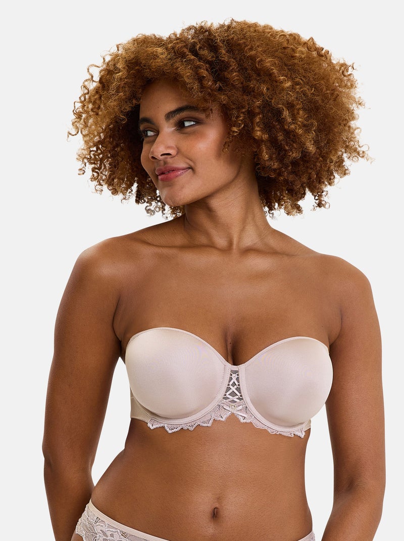 Soutien-gorge bandeau Arum Prima Sans Complexe Taupe - Kiabi