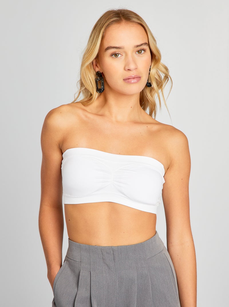 Soutien-gorge bandeau avec coques amovibles blanc - Kiabi