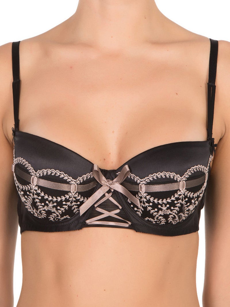 Soutien-gorge bandeau balconnet Cabaret Noir - Kiabi