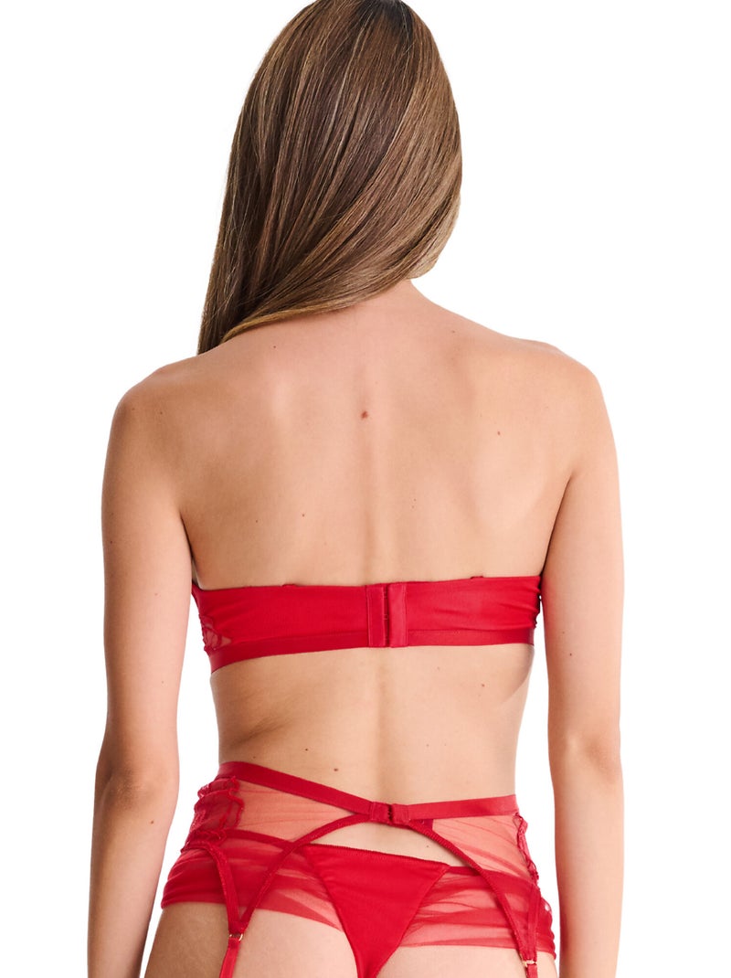 Soutien-gorge bandeau balconnet multipositions MIRACLE Rouge - Kiabi
