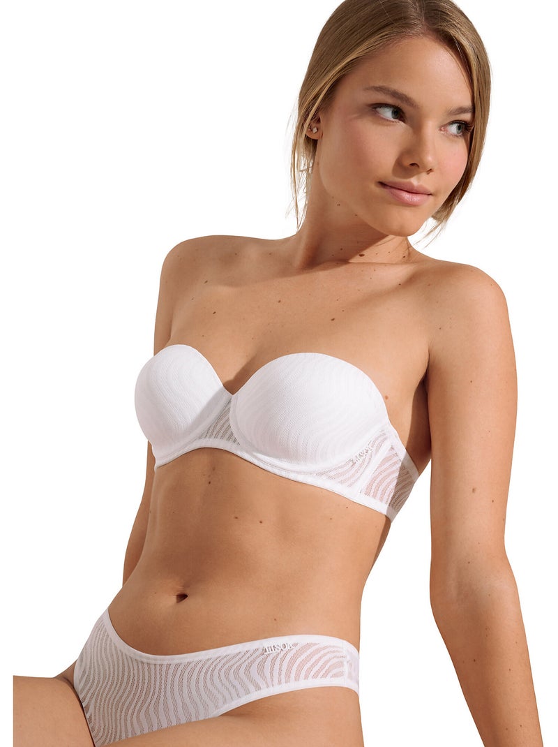 Soutien-gorge bandeau balconnet préformé Nikki Blanc - Kiabi