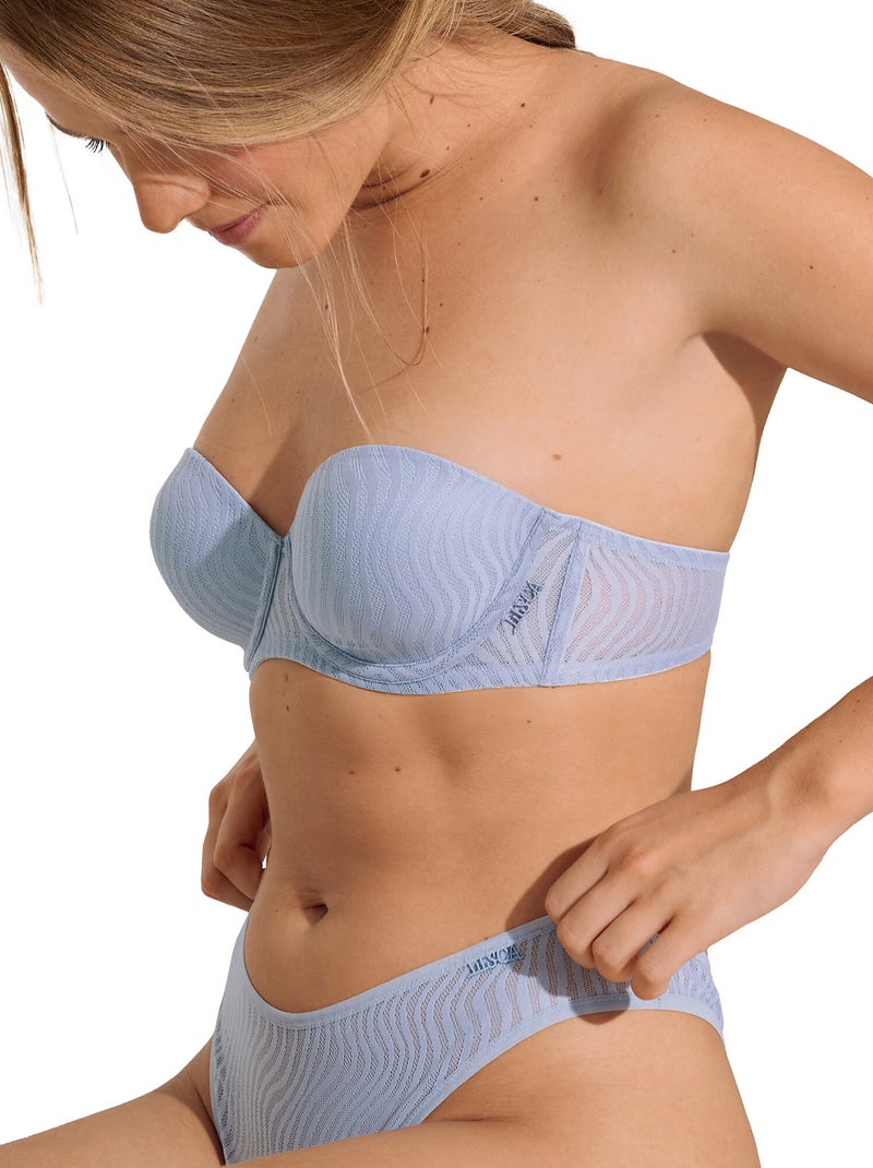 Soutien-gorge bandeau balconnet préformé Nikki Bleu ciel - Kiabi