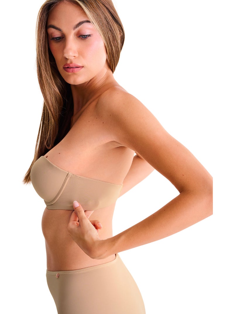 Soutien-gorge bandeau balconnet SOPHIA Beige - Kiabi