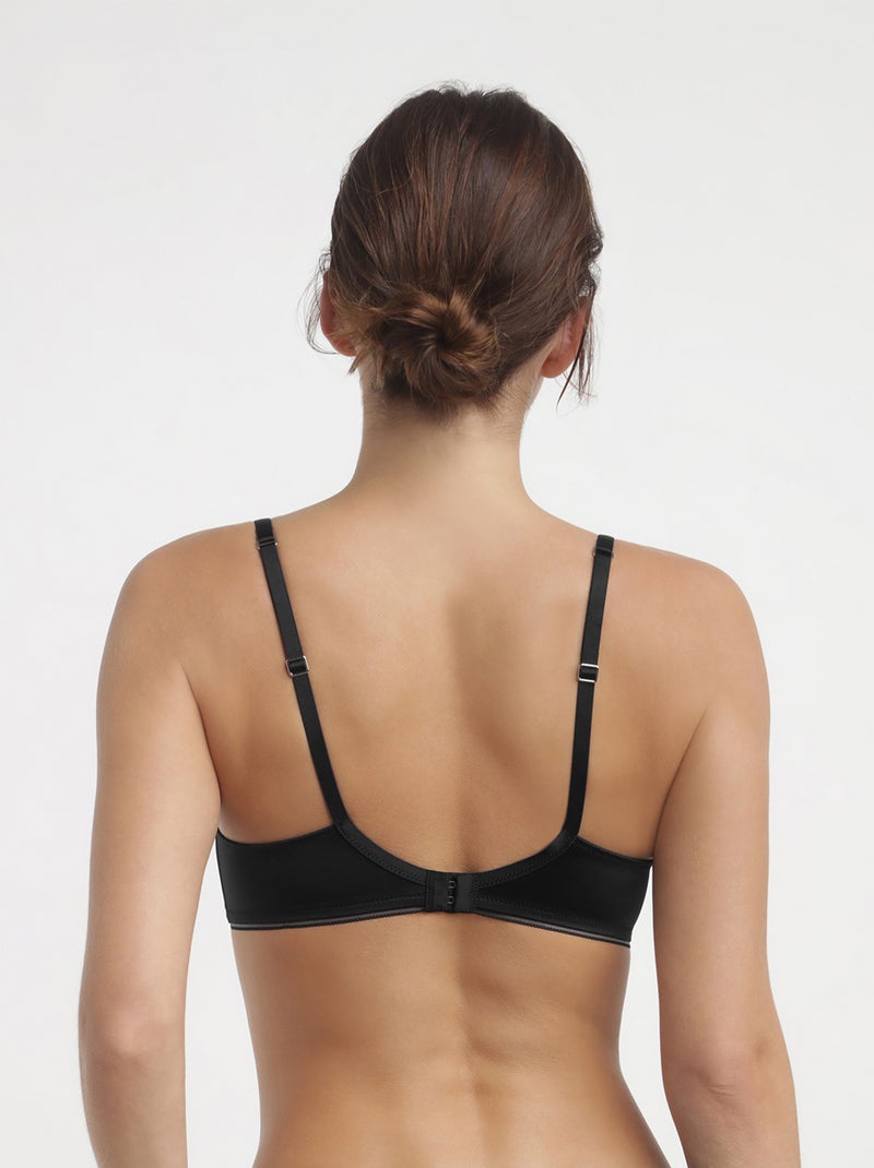 Soutien-gorge bandeau en microfibre satinée Dim Chéri Gris foncé - Kiabi