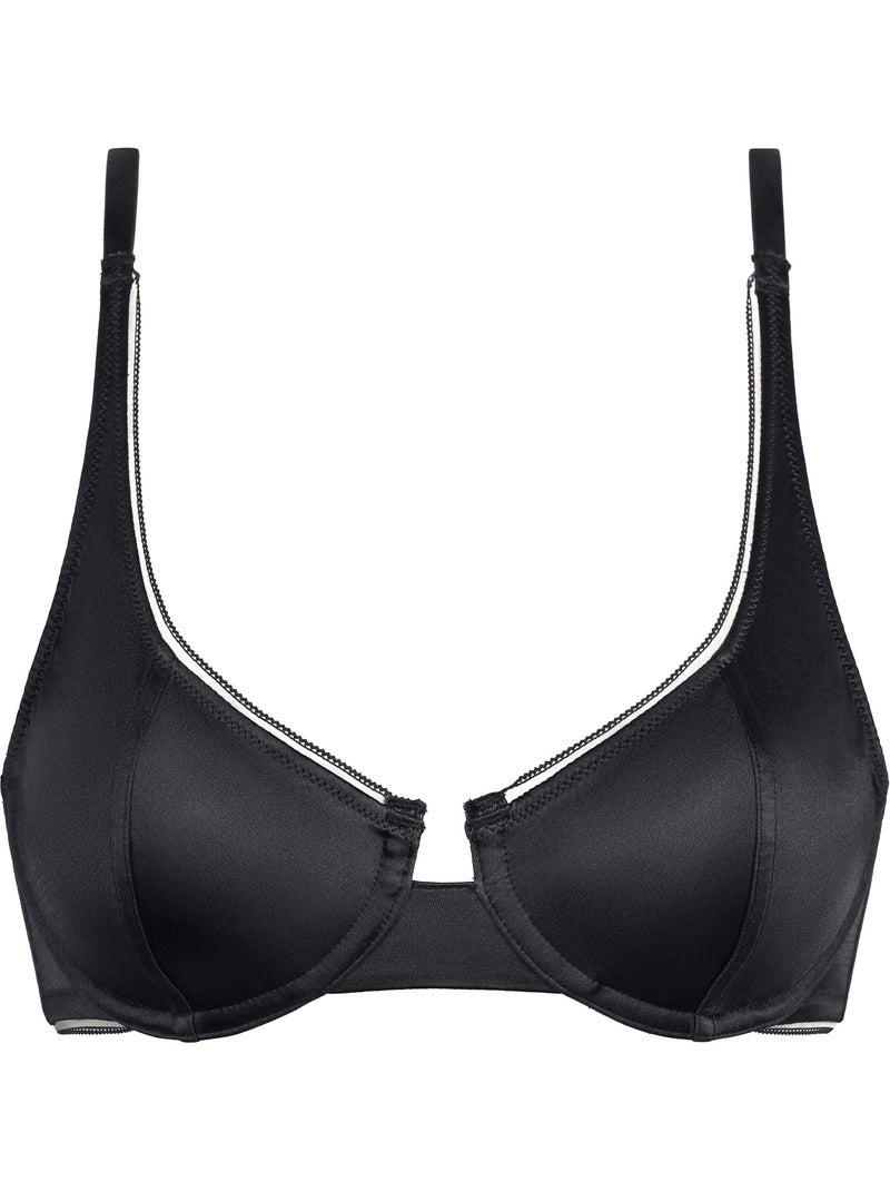 Soutien-gorge bandeau en microfibre satinée Dim Chéri Gris foncé - Kiabi