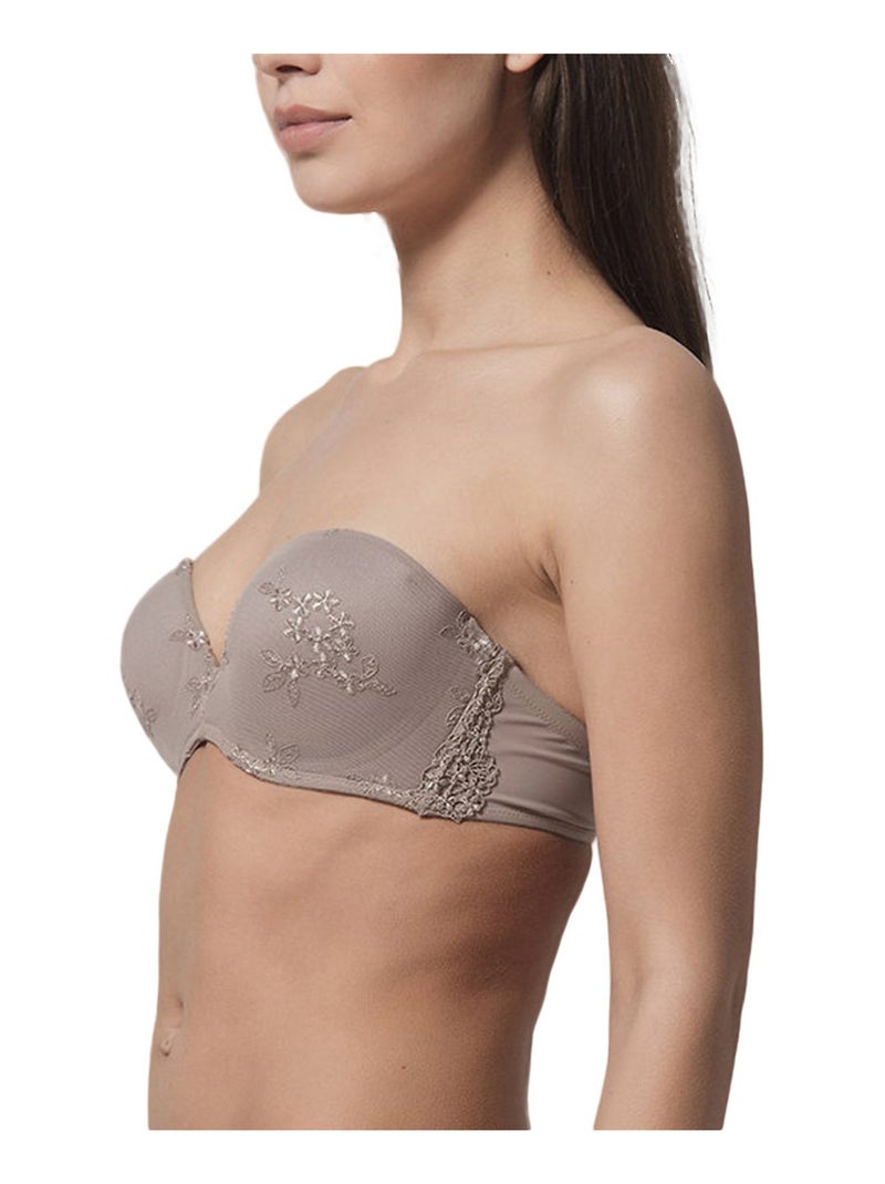 Soutien-gorge bandeau Honeymoon vison Marron - Kiabi