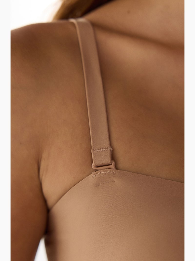 Soutien-gorge bandeau invisible rembourré penti Bronze - Kiabi