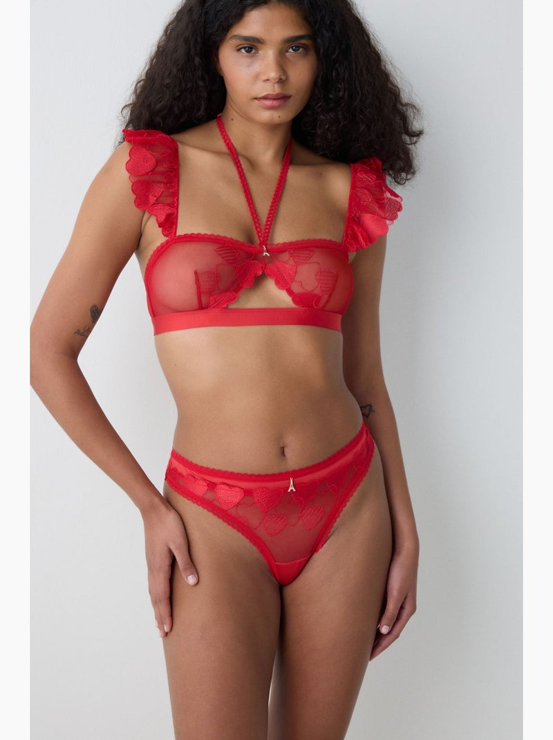 Soutien-gorge bandeau loves paris collection penti Rouge - Kiabi