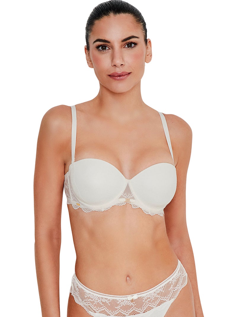 Soutien-gorge bandeau MANUELA MARIAGE Ecru - Kiabi