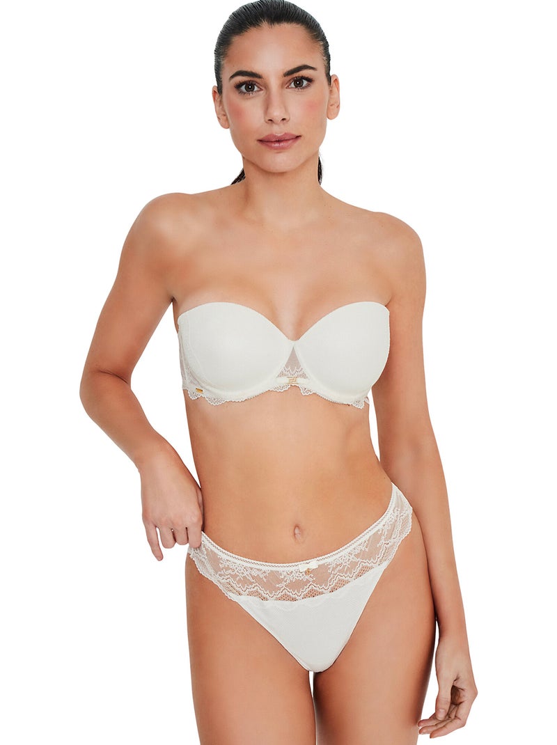 Soutien-gorge bandeau MANUELA MARIAGE Ecru - Kiabi