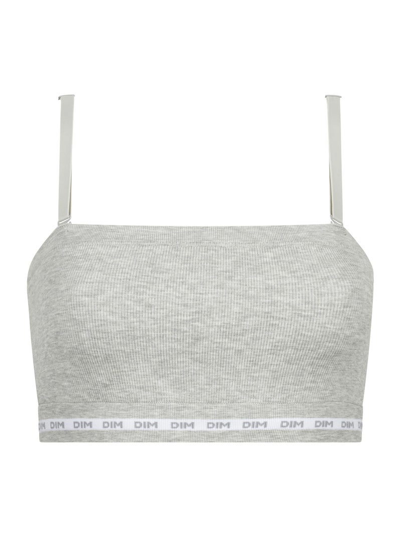 Soutien-gorge bandeau microfibre Icons Seamless Gris chiné - Kiabi
