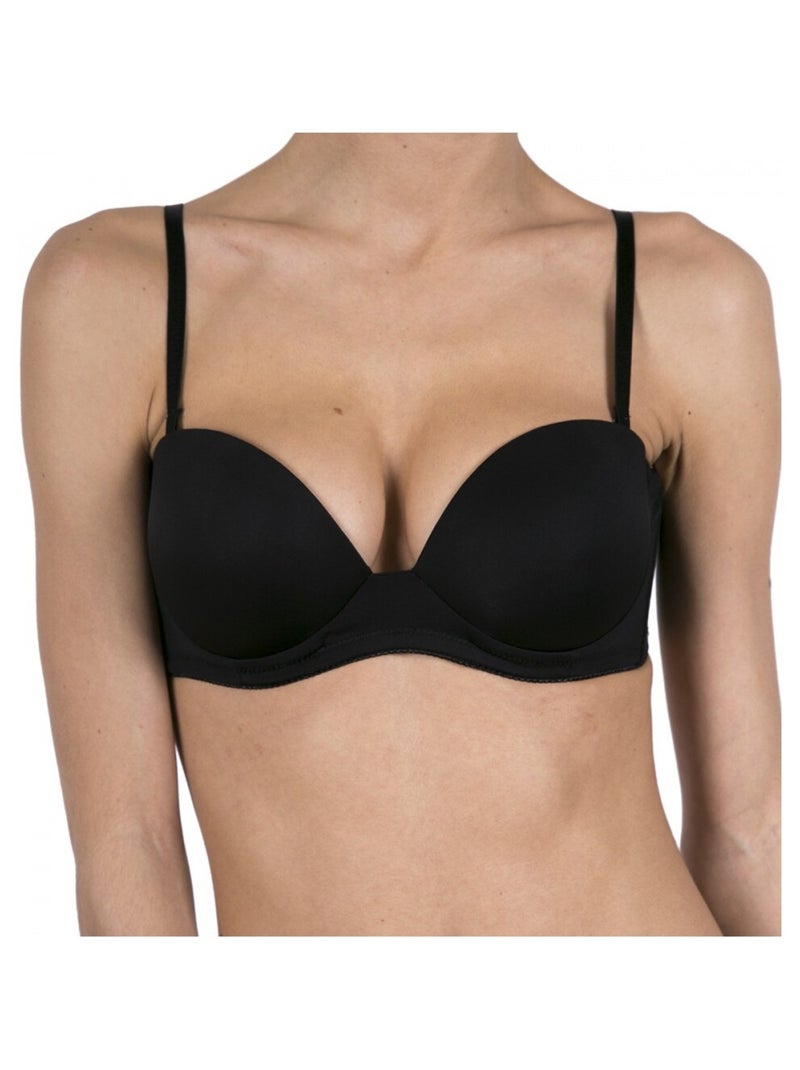 Soutien-gorge Bandeau Microfibre Noir - Kiabi