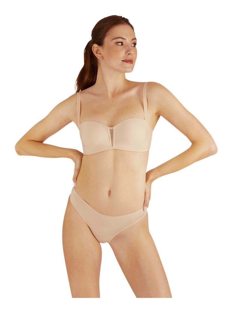 Soutien-gorge bandeau NUANCES Beige - Kiabi