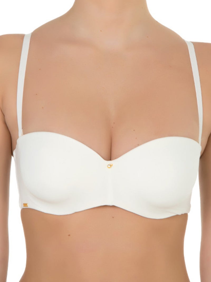 Soutien-gorge bandeau préformé Etna Ecru - Kiabi