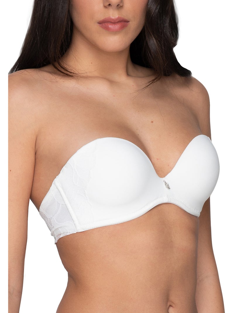 Soutien-gorge bandeau préformé Melody Mariage Ecru - Kiabi