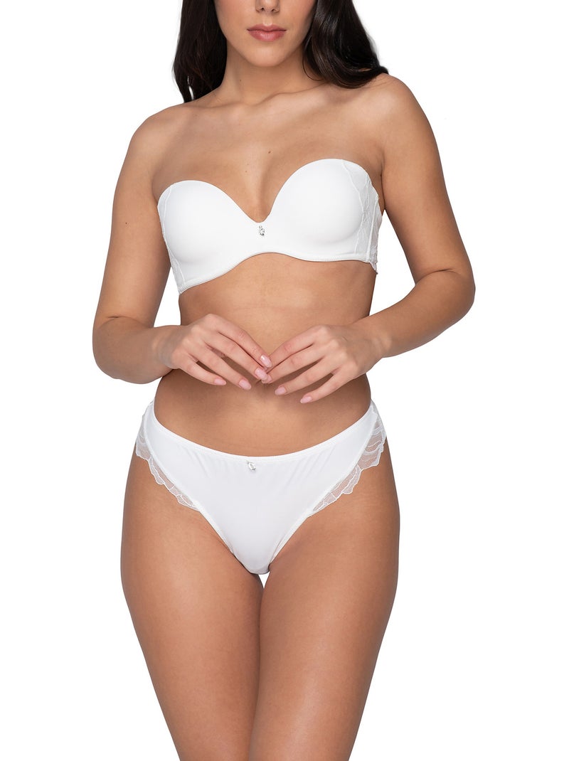 Soutien-gorge bandeau préformé Melody Mariage Ecru - Kiabi