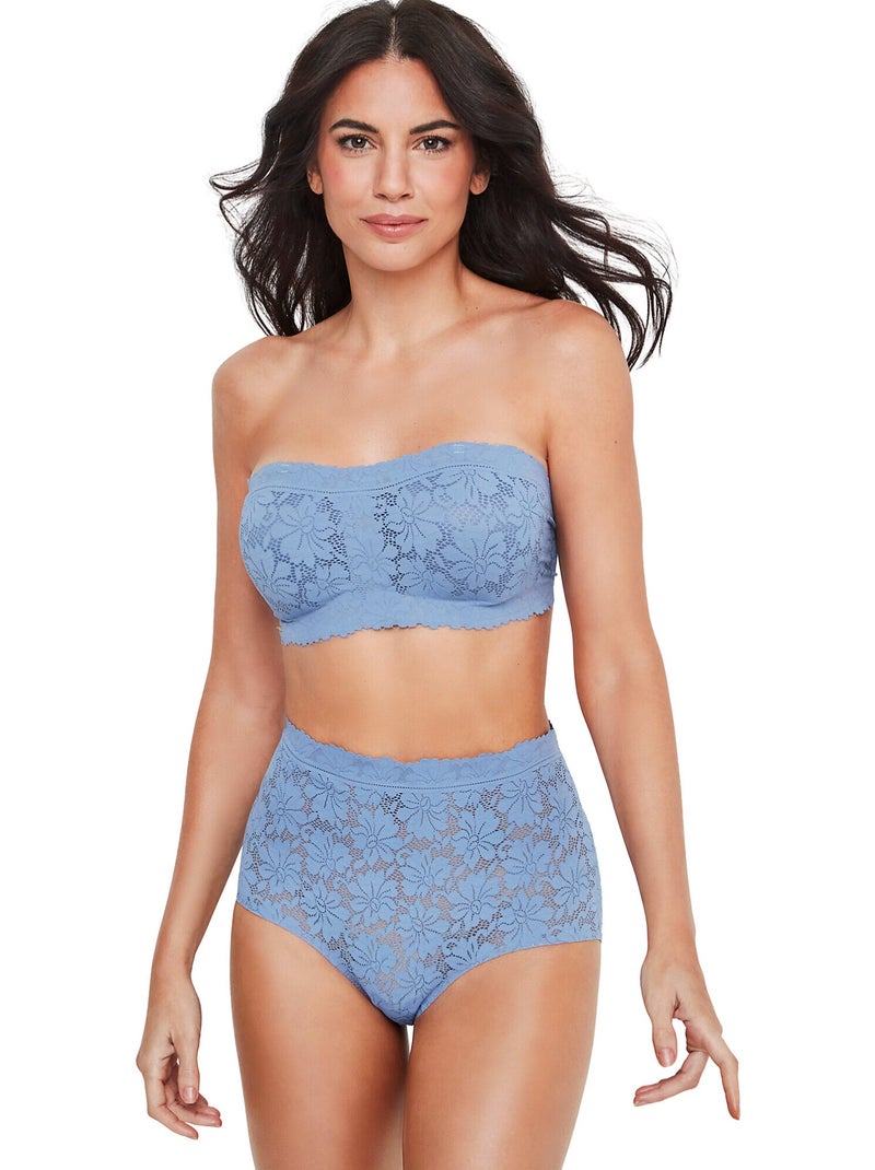 Soutien-gorge bandeau préformé ONE AND LACE Bleu - Kiabi