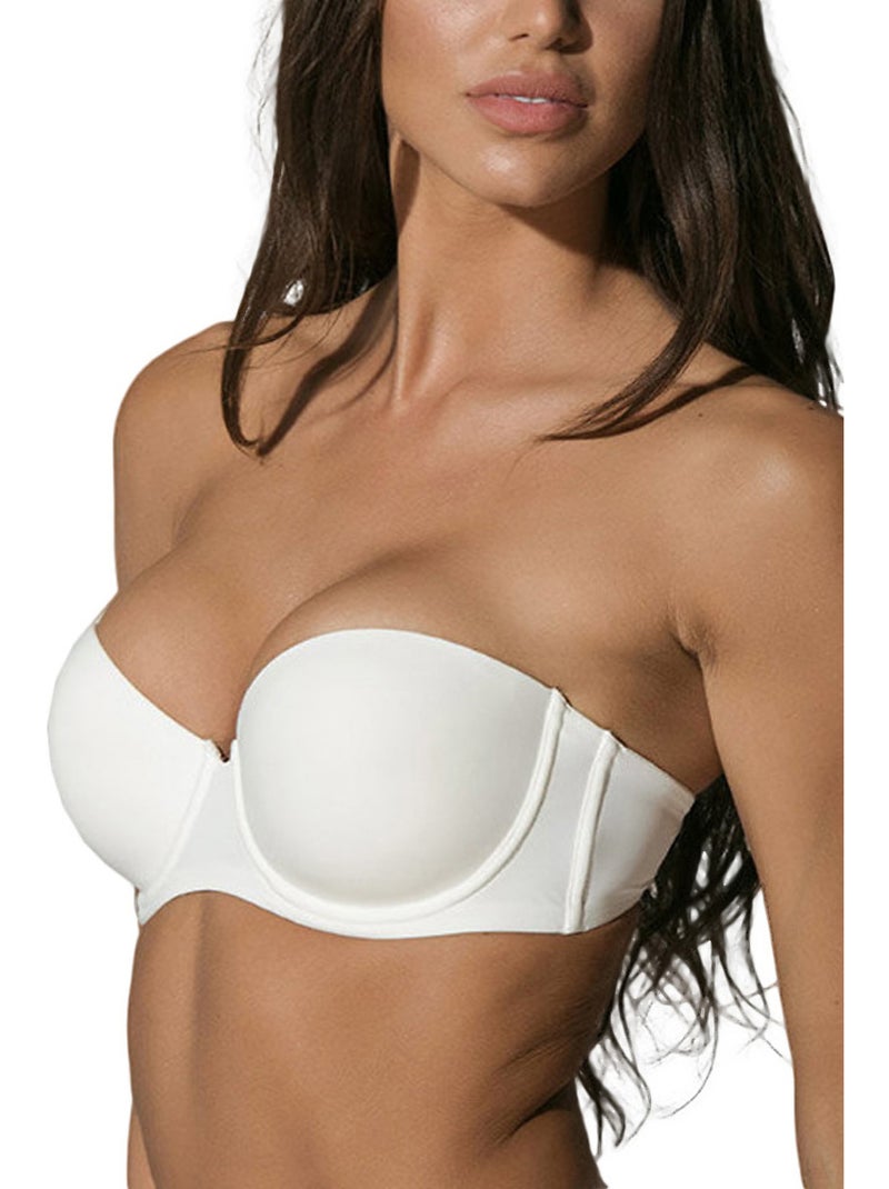 Soutien-gorge bandeau préformé Secret Sense Ecru - Kiabi