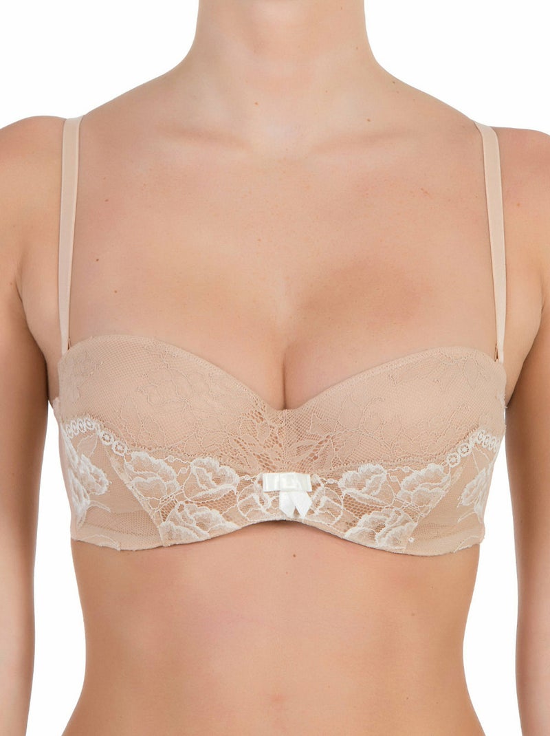 Soutien-gorge bandeau push-up Chiara mariage Beige - Kiabi