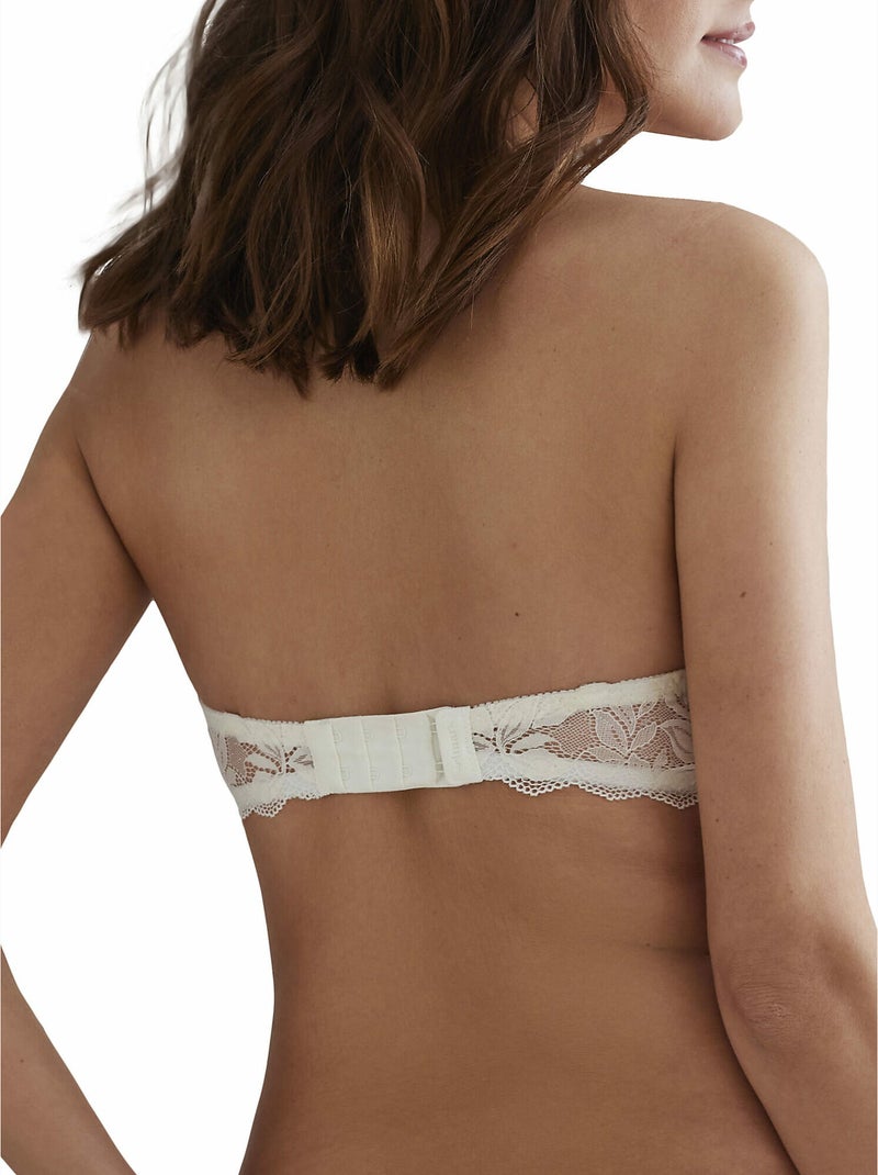 Soutien-gorge bandeau push-up Filipa Mariage Ecru - Kiabi