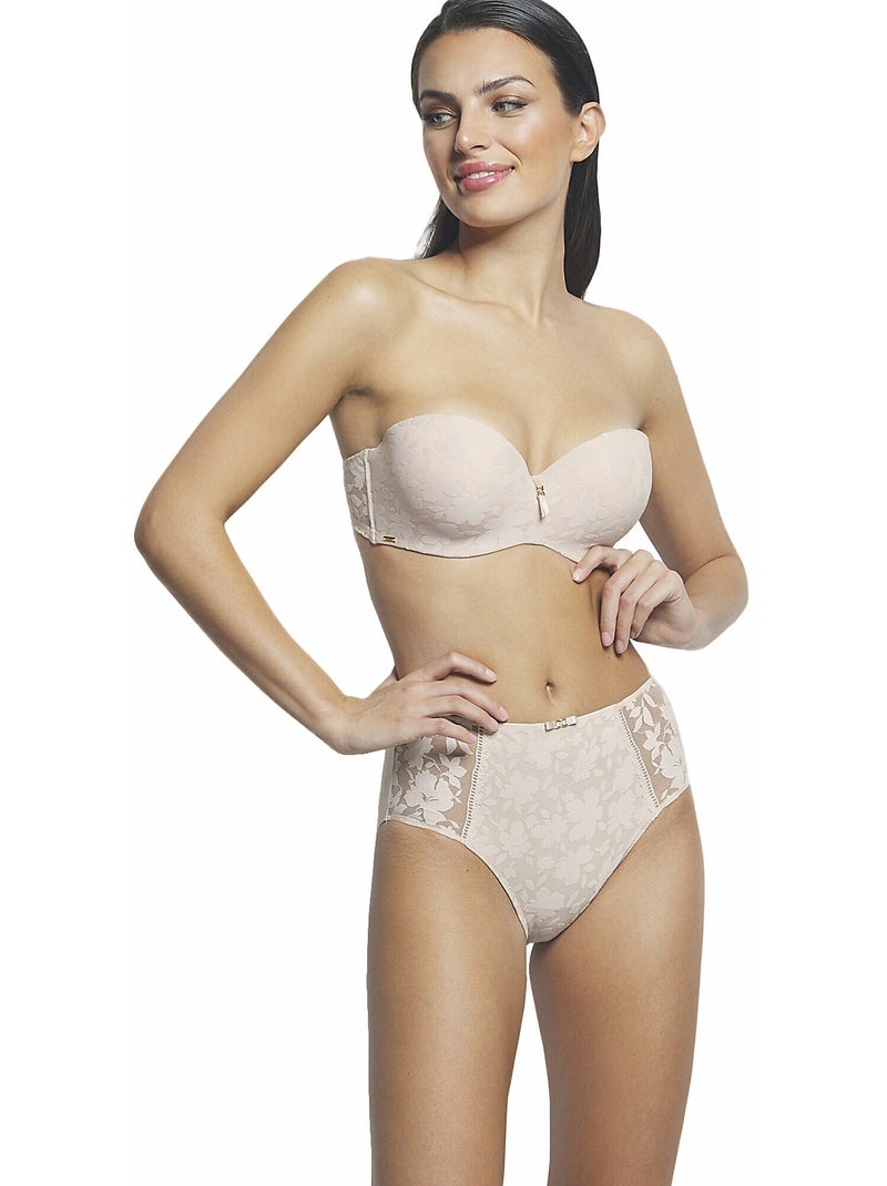 Soutien-gorge bandeau push-up Gabrielle Beige - Kiabi