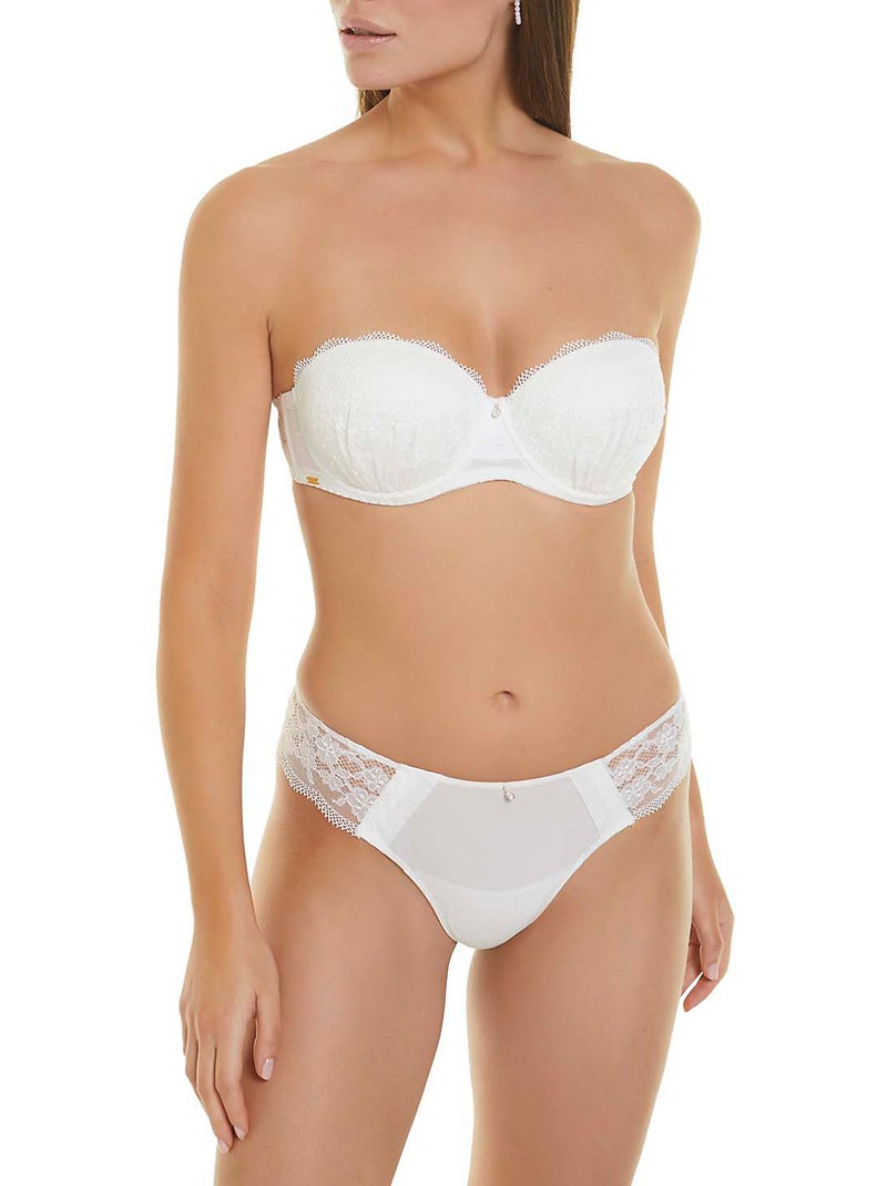 Soutien-gorge bandeau push-up Jolie mariage Ecru - Kiabi