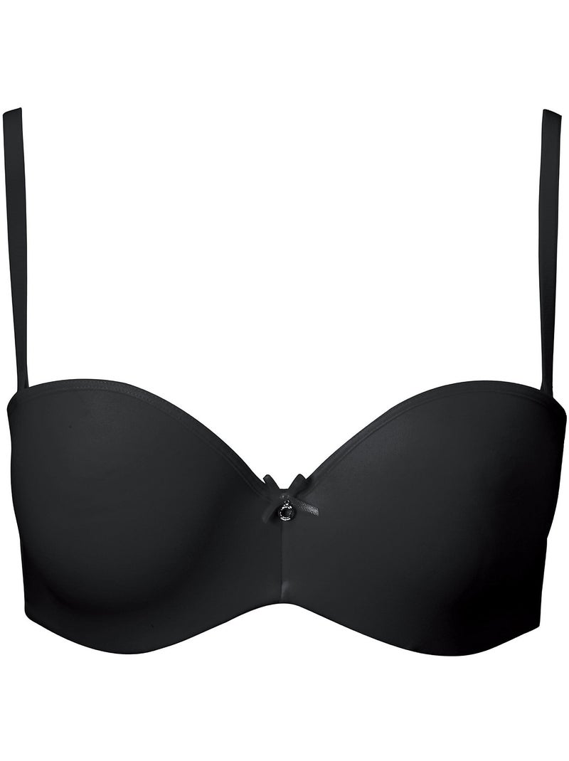 Soutien-gorge bandeau push-up Perfect Basic Noir - Kiabi
