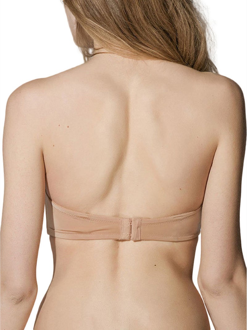 Soutien-gorge bandeau push-up Secret Beige - Kiabi