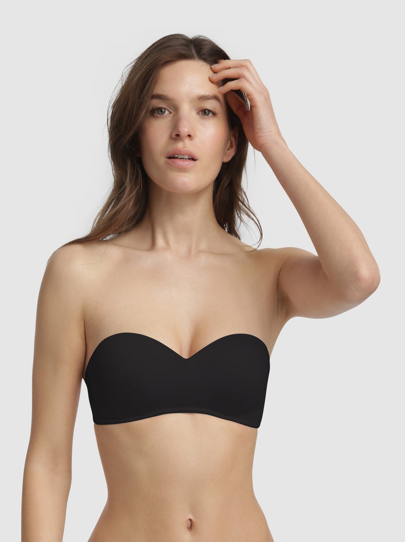 Soutien-gorge Bandeau Sans Armature InvisiFree Noir - Kiabi