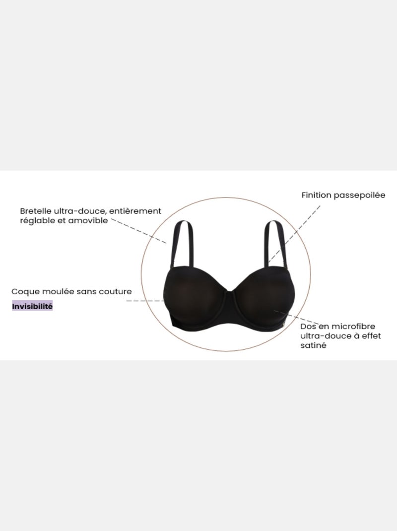 Soutien-gorge bandeau Unseen Sans Complexe Noir - Kiabi