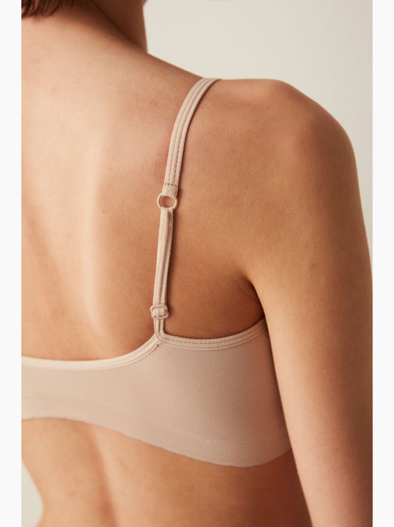 Soutien-gorge basique rembourré sans couture sans armatures penti Beige argile - Kiabi