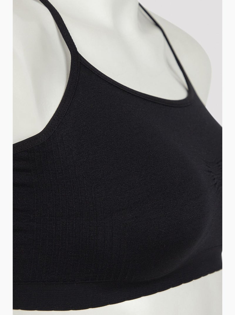 Soutien-gorge basique rembourré sans couture sans armatures penti Noir - Kiabi