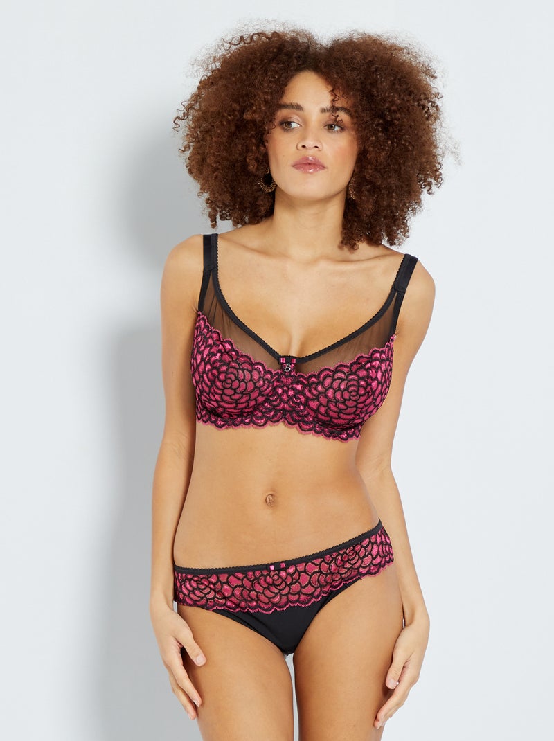 Soutien-gorge 'Bestform' noir/rose - Kiabi